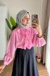 Önü Fuarlı Gömlek  Pembe