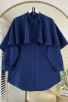 Pelerin Detaylı Gömlek  Lacivert