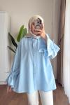 Elisa Gömlek (Arkası Piliseli) Bebe Mavisi