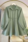 Kalp Kemerli Gömlek Çağla Yeşili