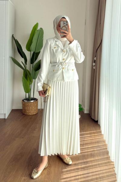 Elegant Etekli Takım Ekru