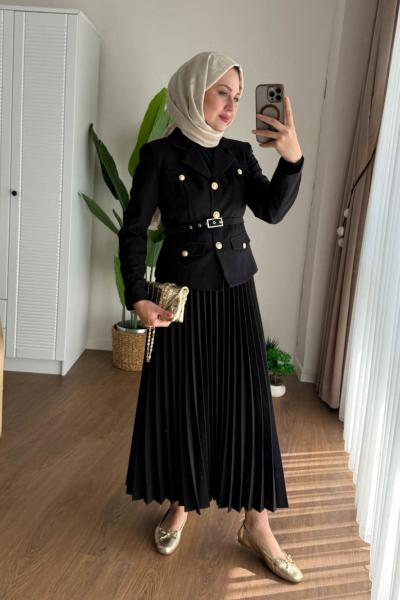 Elegant Etekli Takım Siyah