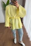 Balon Kol Modal Tunik Sarı