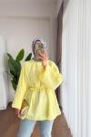 Balon Kol Modal Tunik Sarı