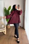 Piliseli Salaş Tunik Bordo