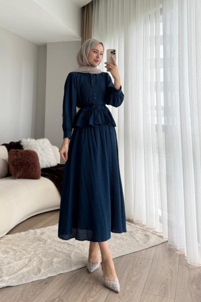 Melinda Etekli Takım Lacivert