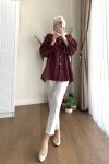 Elisa Gömlek (Arkası Piliseli) Bordo