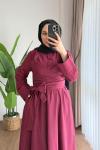 Lara Bağlamalı Elbise Bordo