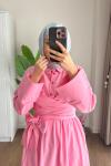 Lara Bağlamalı Elbise Pembe