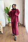 Nice Keten Takım  Bordo