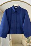 Ribbon Kısa Gömlek Lacivert