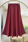 Saten Kiloş Etek  Bordo