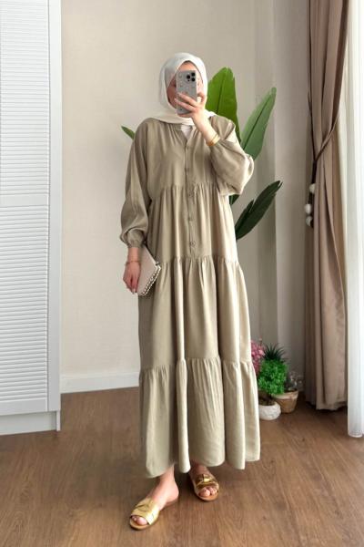 Lily Modal Elbise Açık Yeşil