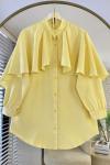 Pelerin Detaylı Gömlek  Sarı