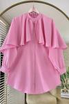 Pelerin Detaylı Gömlek  Pembe
