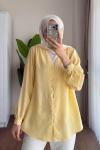 V Yaka Modal Gömlek  Sarı