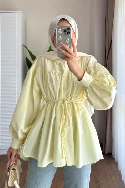 Beli Tünelli Tunik Sarı
