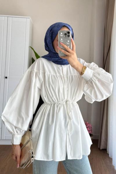 Beli Tünelli Tunik Ekru