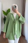 Önü Bağcıklı Kimono Yeşil