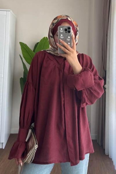 Fiona  Modal Gömlek Bordo