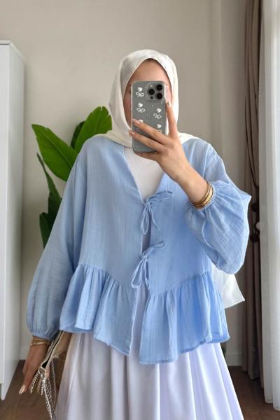 Galina Müslin Ceket Mavi