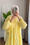Helin Müslin Elbise  Sarı