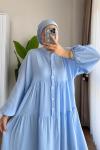 Helin Müslin Elbise  Mavi