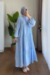 Helin Müslin Elbise  Mavi