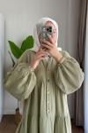 Helin Müslin Elbise  Yeşil
