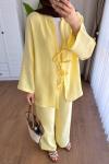 Bağlamalı Müslin Takım Sarı