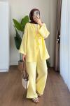 Bağlamalı Müslin Takım Sarı