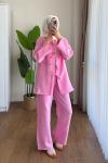 Bağlamalı Müslin Takım Pembe