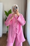 Bağlamalı Müslin Takım Pembe