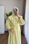 Lupe Poplin Elbise Sarı