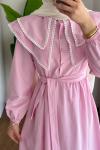 Lupe Poplin Elbise Pembe