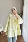 Büzgülü poplin Kimono  Sarı