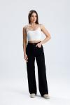 Likralı Palazzo Jean Siyah