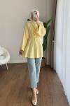Pensli Keten Tunik Sarı