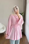 Pensli Keten Tunik Pembe