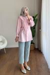 İncili Poplin Tunik  Pembe