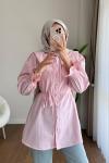 İncili Poplin Tunik  Pembe