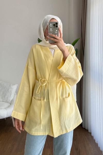 Müslin Kimono Sarı