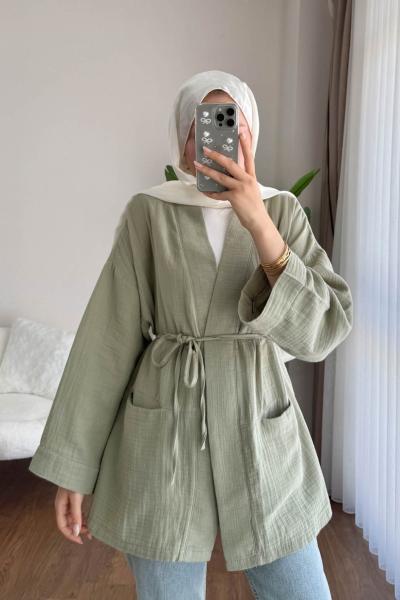 Müslin Kimono Yeşil