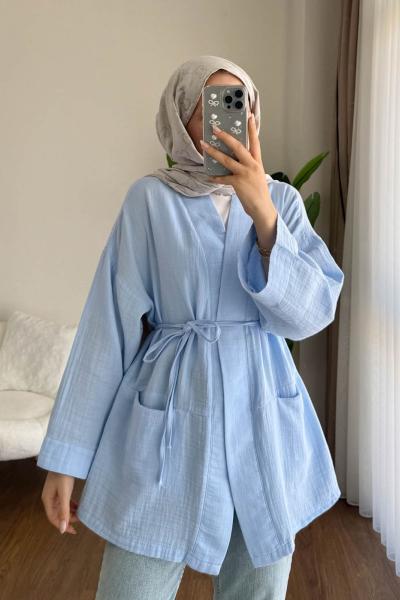 Müslin Kimono Mavi