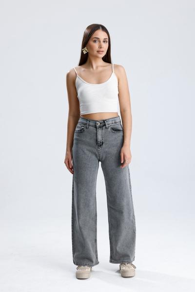 Likralı Palazzo Jean Gri