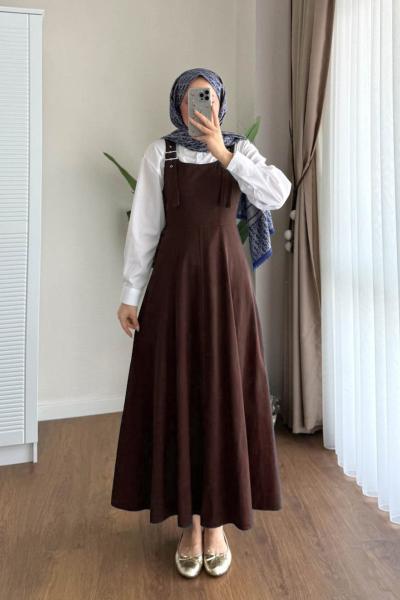 Kamila Gabardin Jile Kahverengi