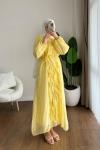 Kumru Fırfırlı Elbise Sarı