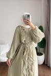 Kumru Fırfırlı Elbise Yeşil