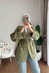 Müslin Kimono Koyu Yeşil