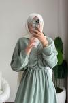 Dora Müslin Elbise  Yeşil